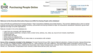 Picture of Online Database: Corporate Supplier Diversity Professional Contacts/Leads. Purchase or Renew your Subscription today!
